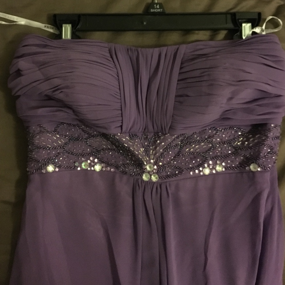 Purple beaded formal dress